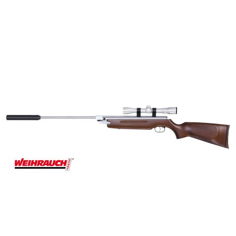 Weihrauch HW 35 K F SD Silverwood / Luftgewehr Kal. 4,5 mm / m. Schalldämpfer - erwerbsscheinfrei ab 18 J.