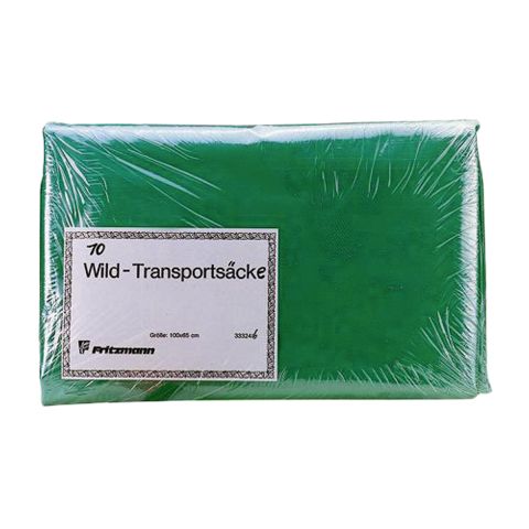 10 Wildtransportsäcke, grün, Polyflachbeutel, 105x70 cm