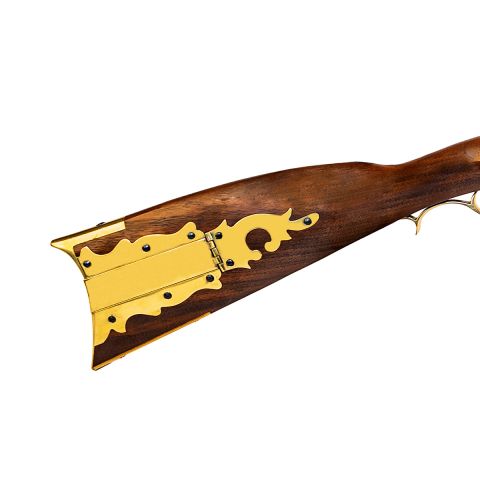 Davide Pedersoli Pennsylvania-Dixie-Gewehr, Steinschlossmodell Davide Pedersoli Pennsylvania-Dixie-Gewehr, Steinschlossmodell, Metallapplikationen Schaft